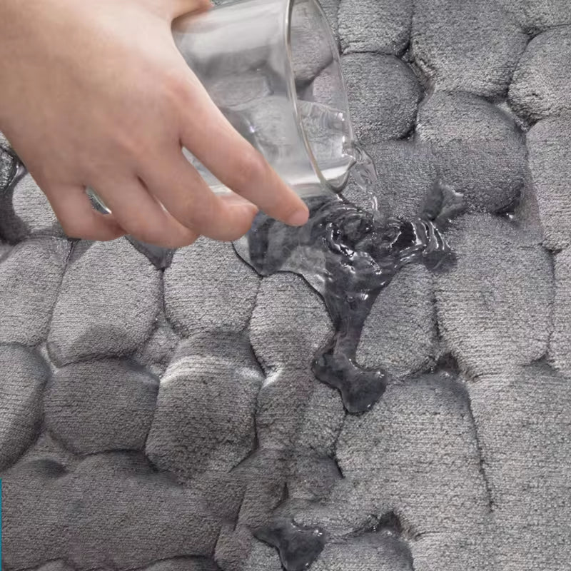 Cobblestone Embossed Bathroom Bath Carpets